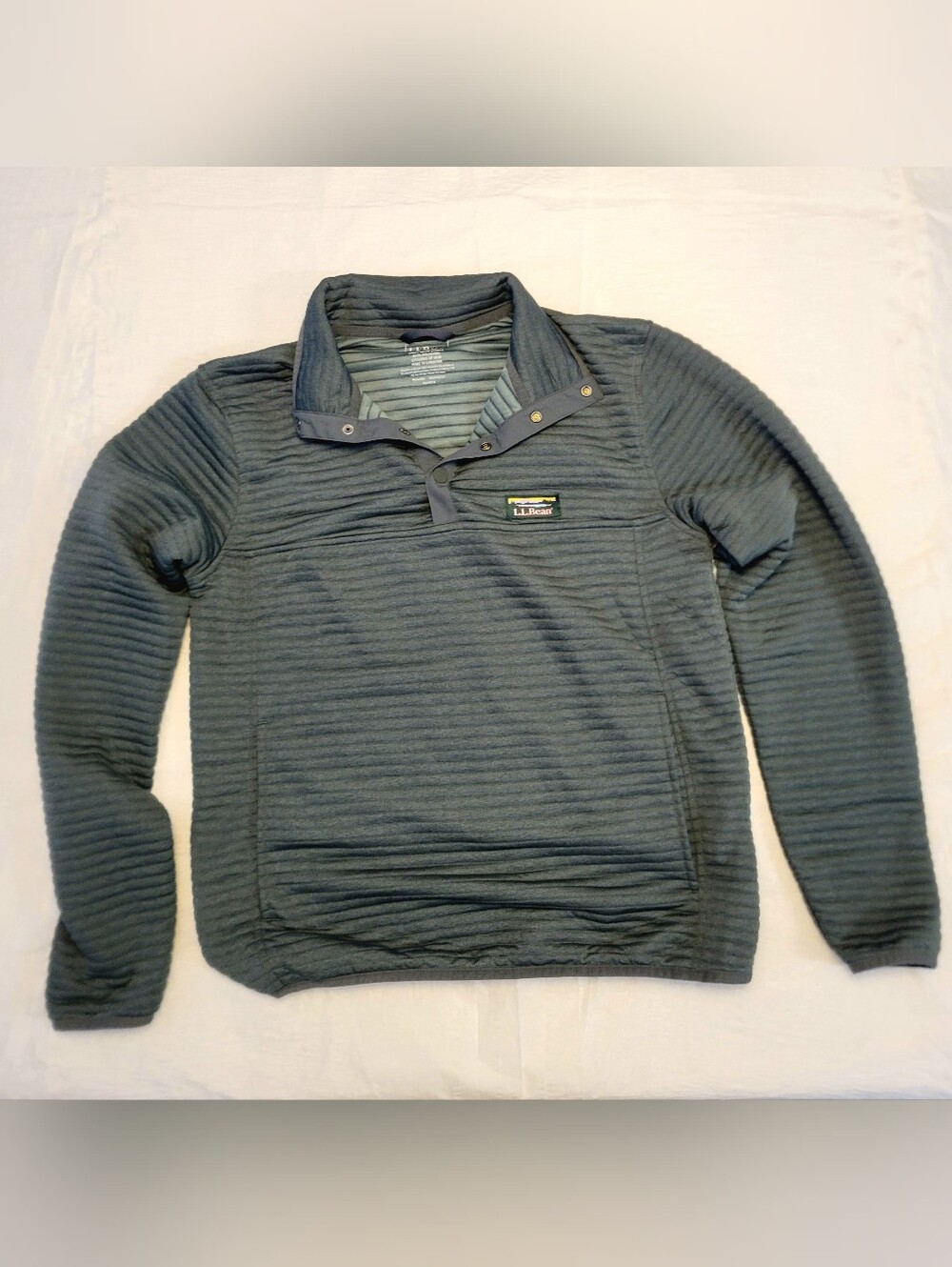L.L. Bean Men's Teal Quilted Snap Pullover